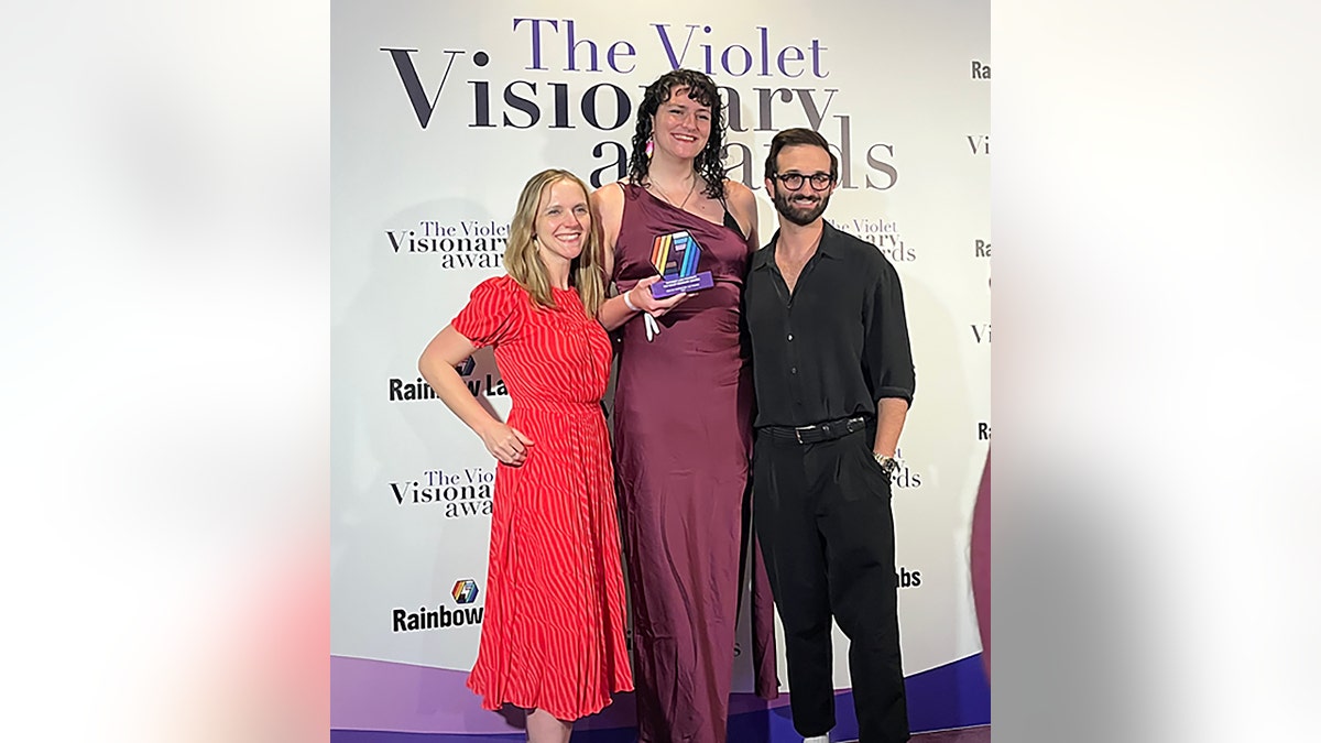 Lia Thomas poses on red carpet