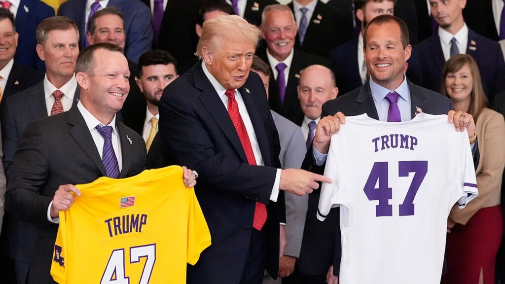 LSU baseball coach praises Trump during celebration: ‘Nobody works harder for America than you’