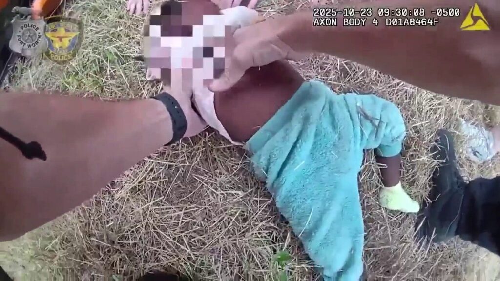 Fort Worth police and Good Samaritans rescue baby trapped under vehicle on interstate