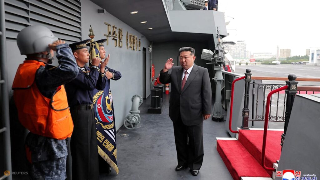 North Korea’s Kim Jong Un visits naval destroyer, KCNA says
