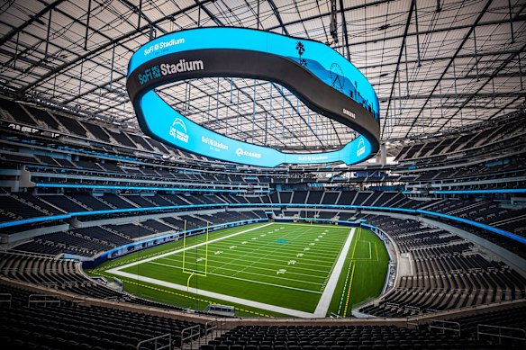 Seen from the inside, SoFi Stadium’s scale is intimidating.
