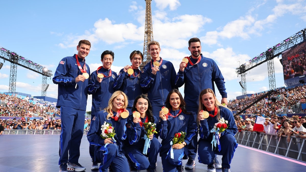 Members of the U.S. Olympic figure skating team.