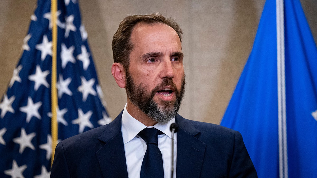 Former Special Counsel Jack Smith speaking to the press.