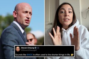 Trump aide hits AOC with savage innuendo after she mocked Stephen Miller’s height