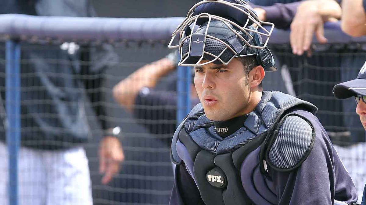Jesus Montero behind the plate in spring training