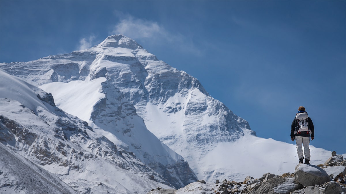 Mount Everest in Tibet.