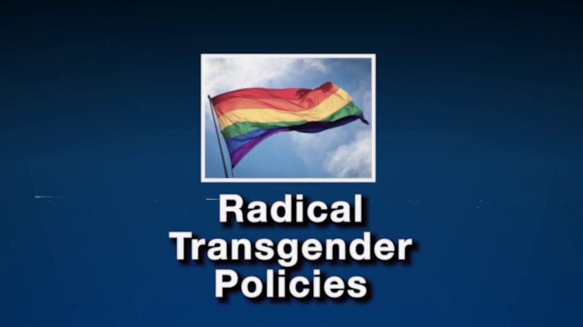 Campaign ad graphic shows rainbow pride flag with words 