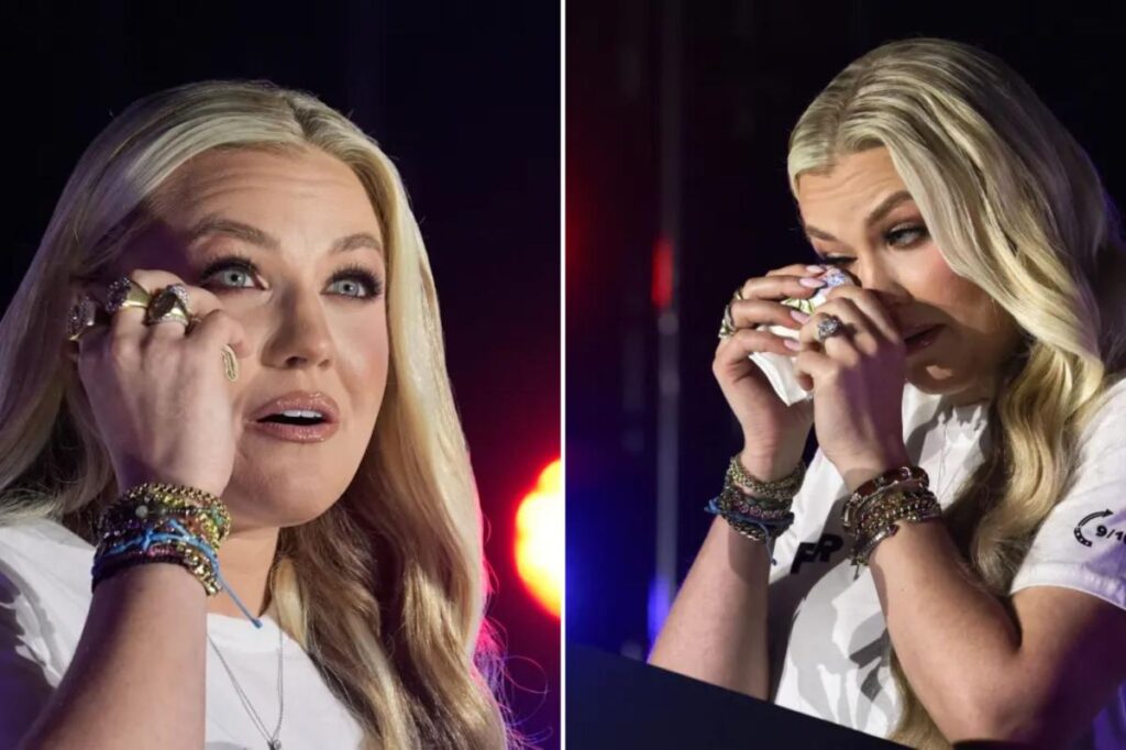 Gut-wrenching moment Erika Kirk introduced on stage by old recording of her husband Charlie