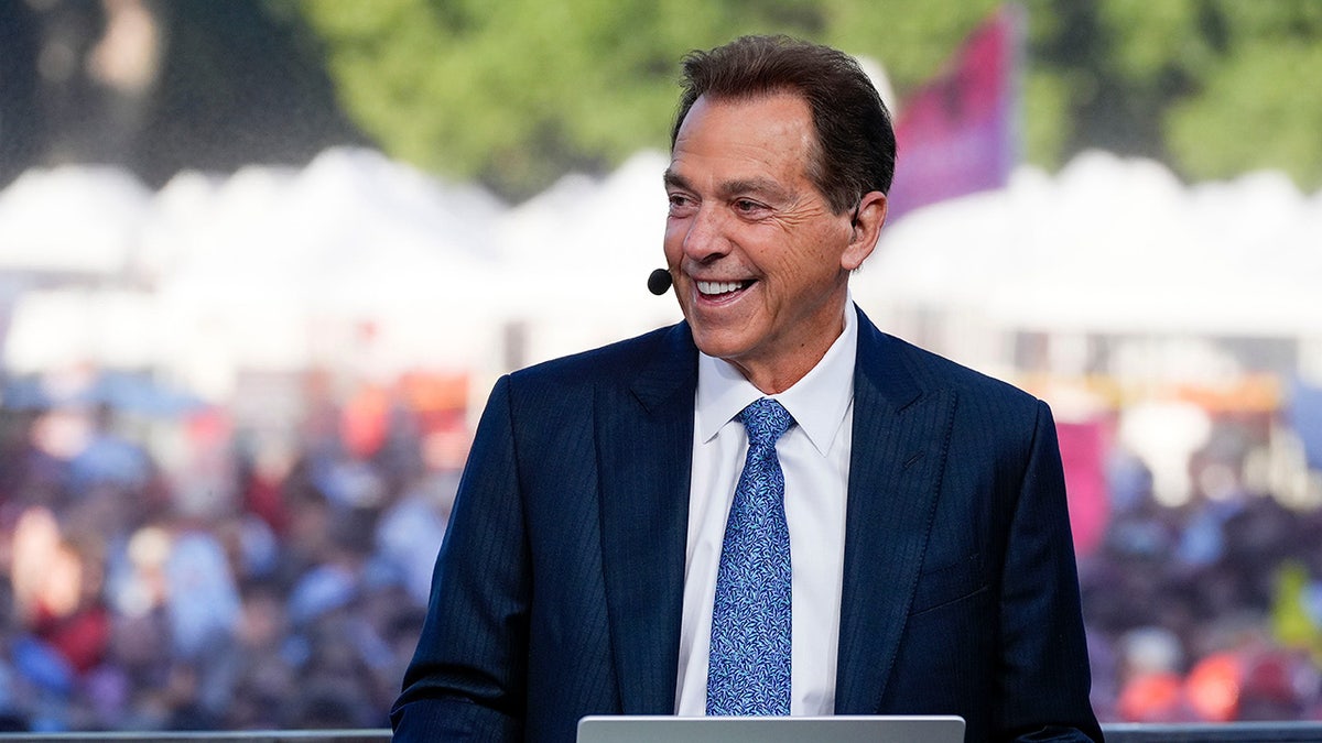 Nick Saban smiles
