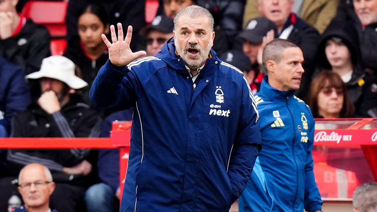Ange Postecoglou coaches from sideline