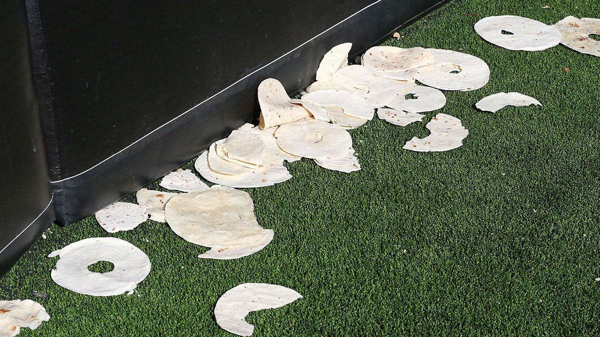 Tortillas thrown on the sideline