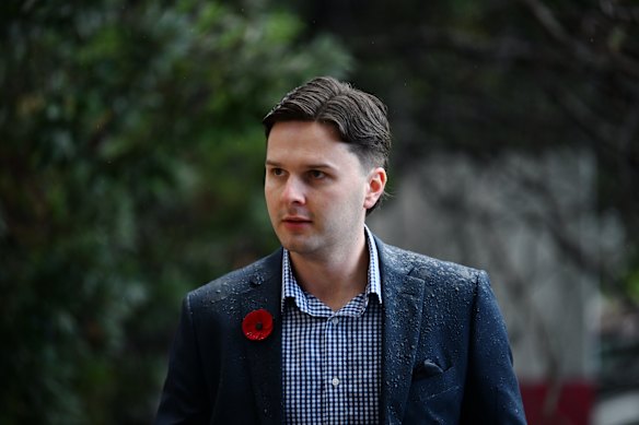 Co-accused Patrick Sinnott arrives at court, where his case along with Tanner Bruhn for rape has been dropped.