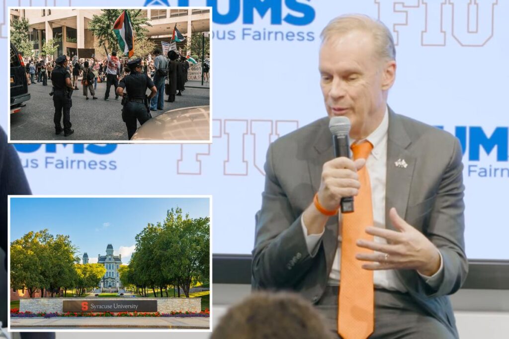 Syracuse University chancellor says anti-Israel campus protests ‘encouraged’ by Iran Syracuse University chancellor says anti-Israel campus protests ‘encouraged’ by Iran