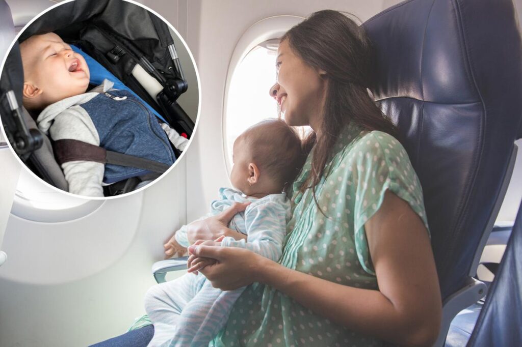 Grumpy plane passenger slammed for telling mom to get rid of baby sitting in business class Grumpy plane passenger slammed for telling mom to get rid of baby sitting in business class