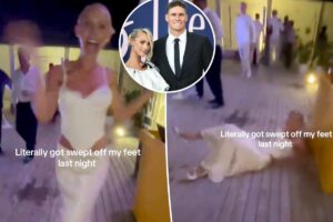 Hilarious wedding dance fail in Maldives goes viral as bride gets ‘swept off her feet’