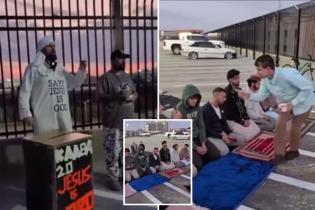 Three charged for shouting slurs at praying Muslim students while waving bacon in Florida