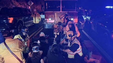 Bus carrying teens returning from camp overturns on Southern California mountain road, injuring 20