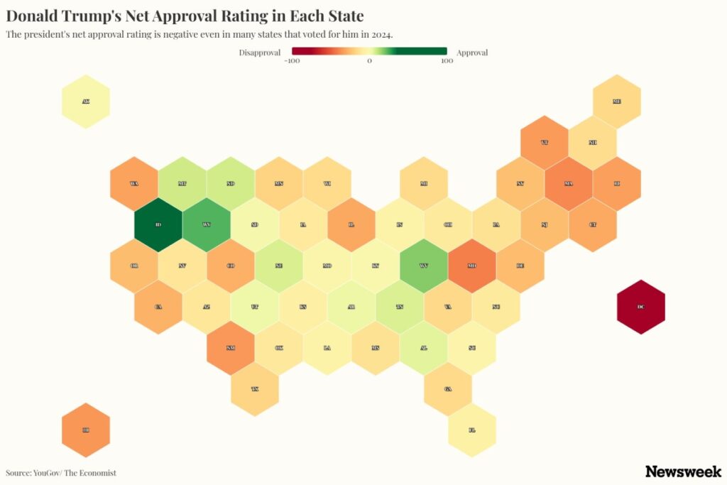 Donald Trump’s Approval Rating Negative in 20 States He Won Donald Trump’s Approval Rating Negative in 20 States He Won
