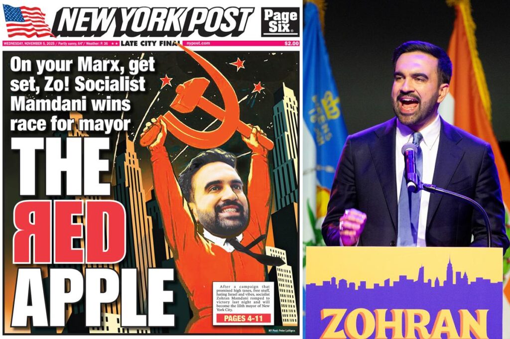 New York Post’s cover on Zohran Mamdani election sold out in NYC — and already being resold on e-Bay New York Post’s cover on Zohran Mamdani election sold out in NYC — and already being resold on e-Bay