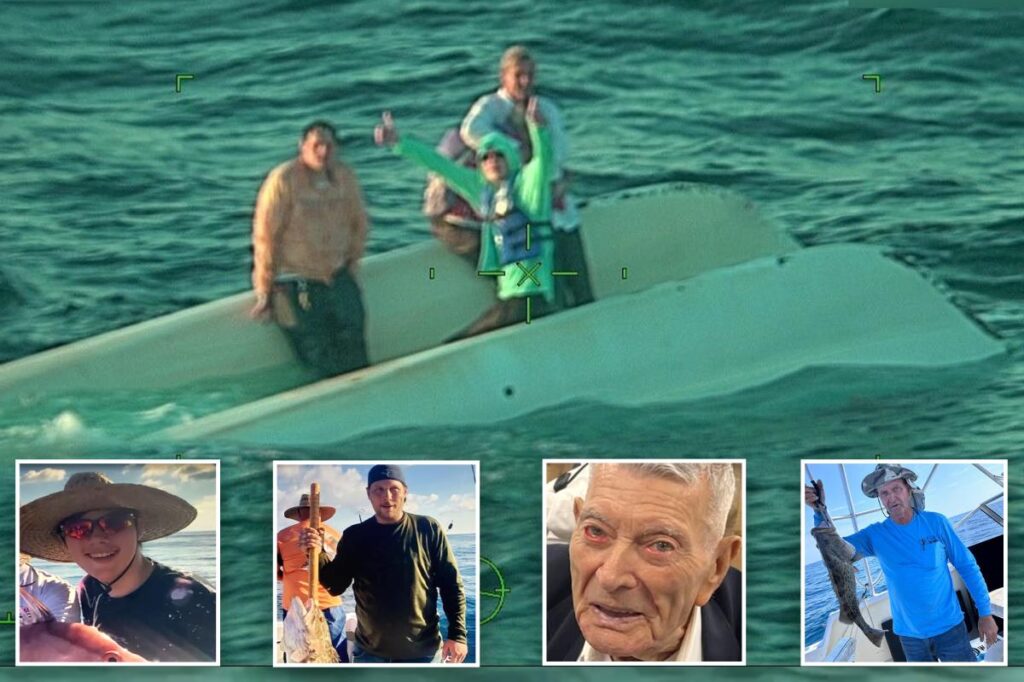 Boaters — including 90-year-old — rescued after 20 hours at sea when birthday party fishing trip turns upside down