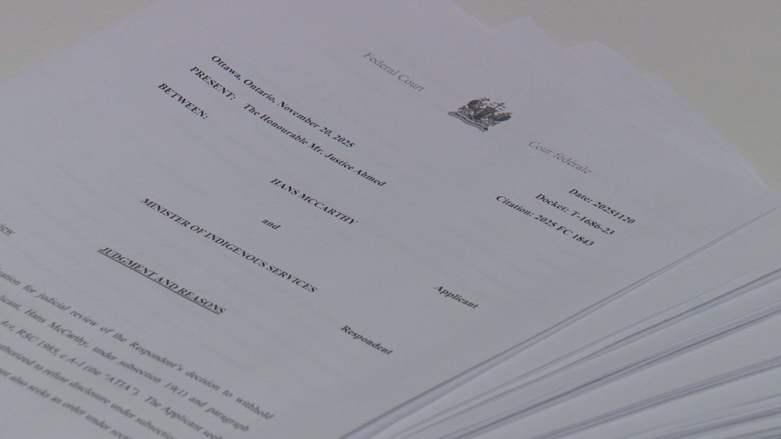 Court orders feds to share financial documents with Frog Lake First Nation citizen