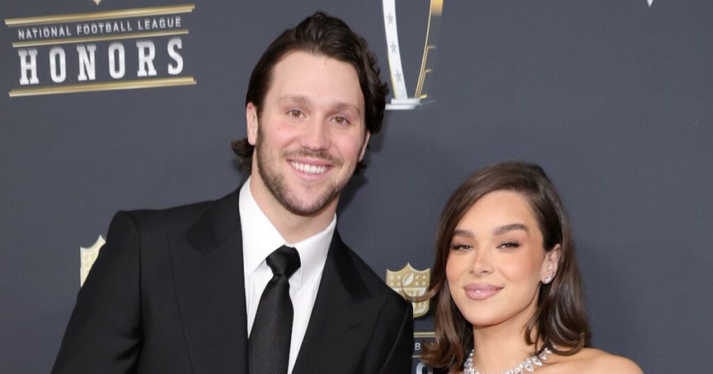 Josh Allen Shares Cute Moment With Wife Hailee Steinfeld at Jersey Retirement Ceremony Josh Allen Shares Cute Moment With Wife Hailee Steinfeld at Jersey Retirement Ceremony