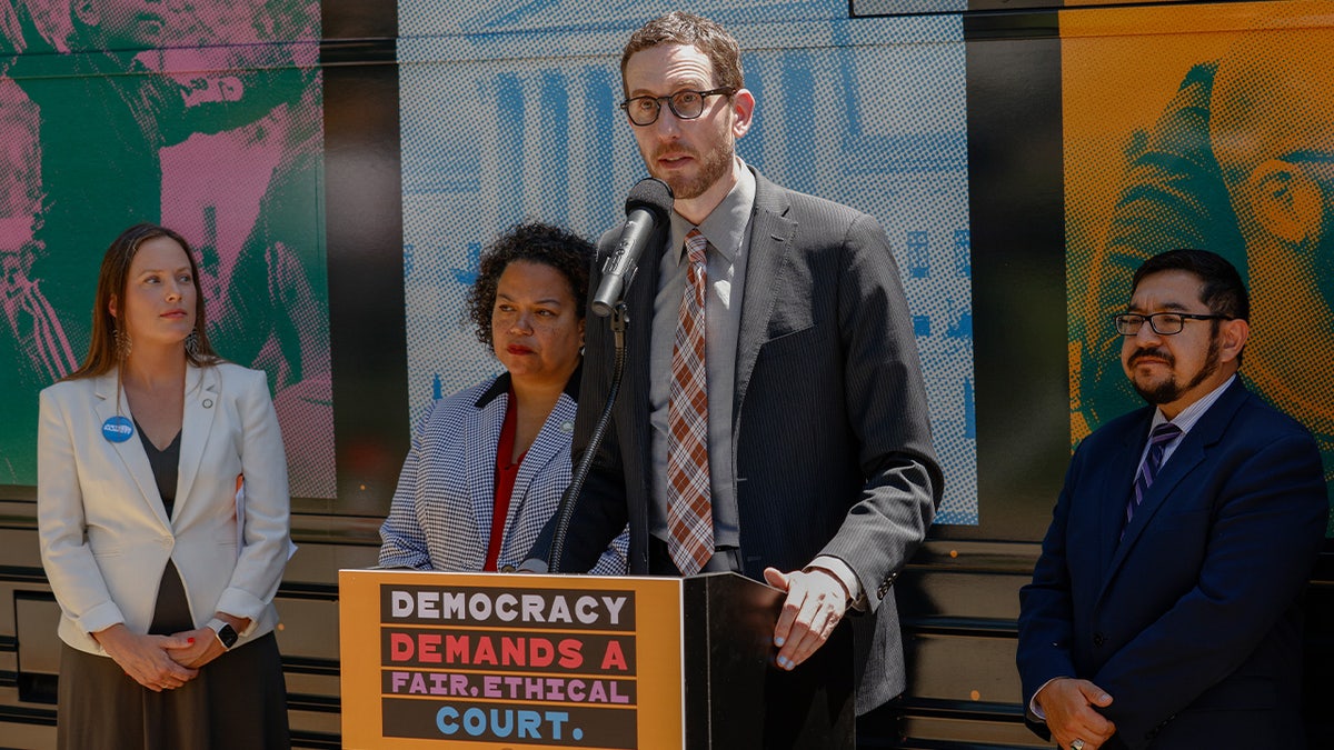 Scott Wiener speaks at a news conference