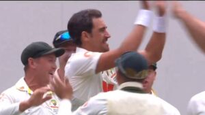 Starc takes diving catch to dismiss Crawley