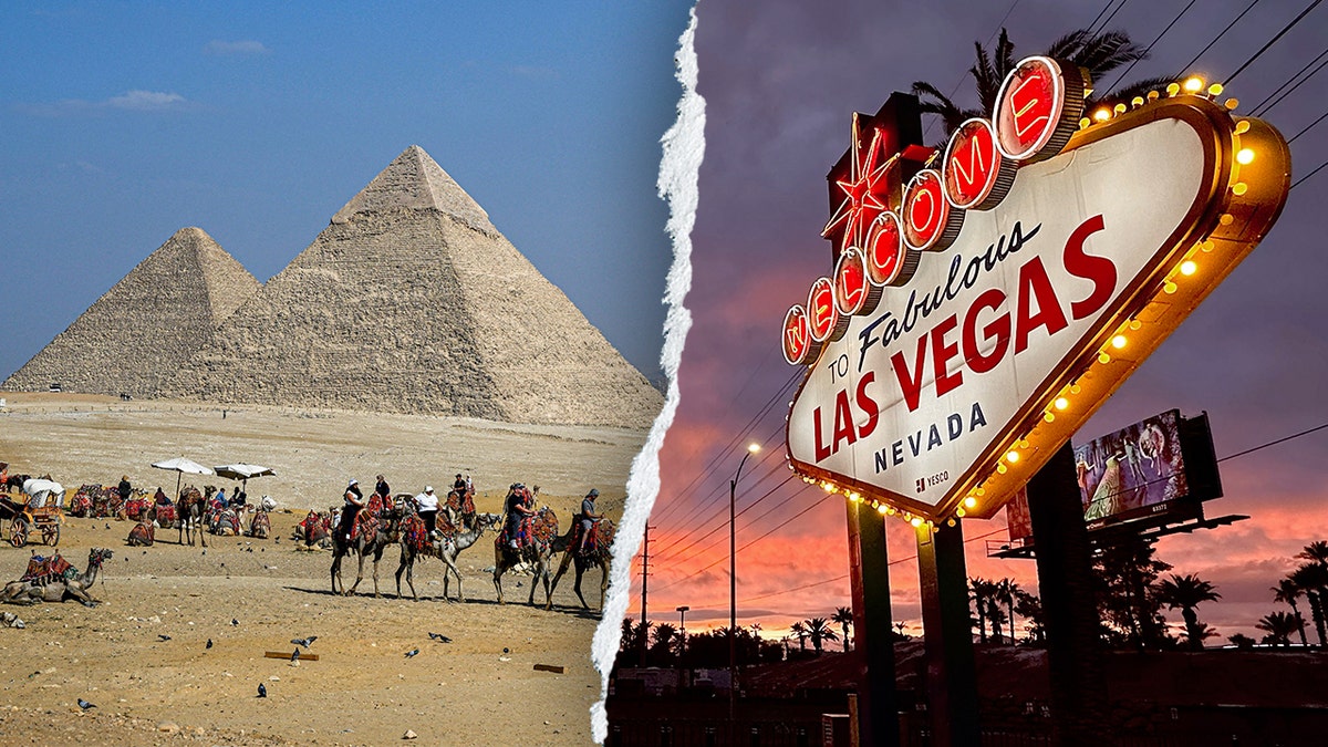 The Egyptian pyramids and Las Vegas, NV