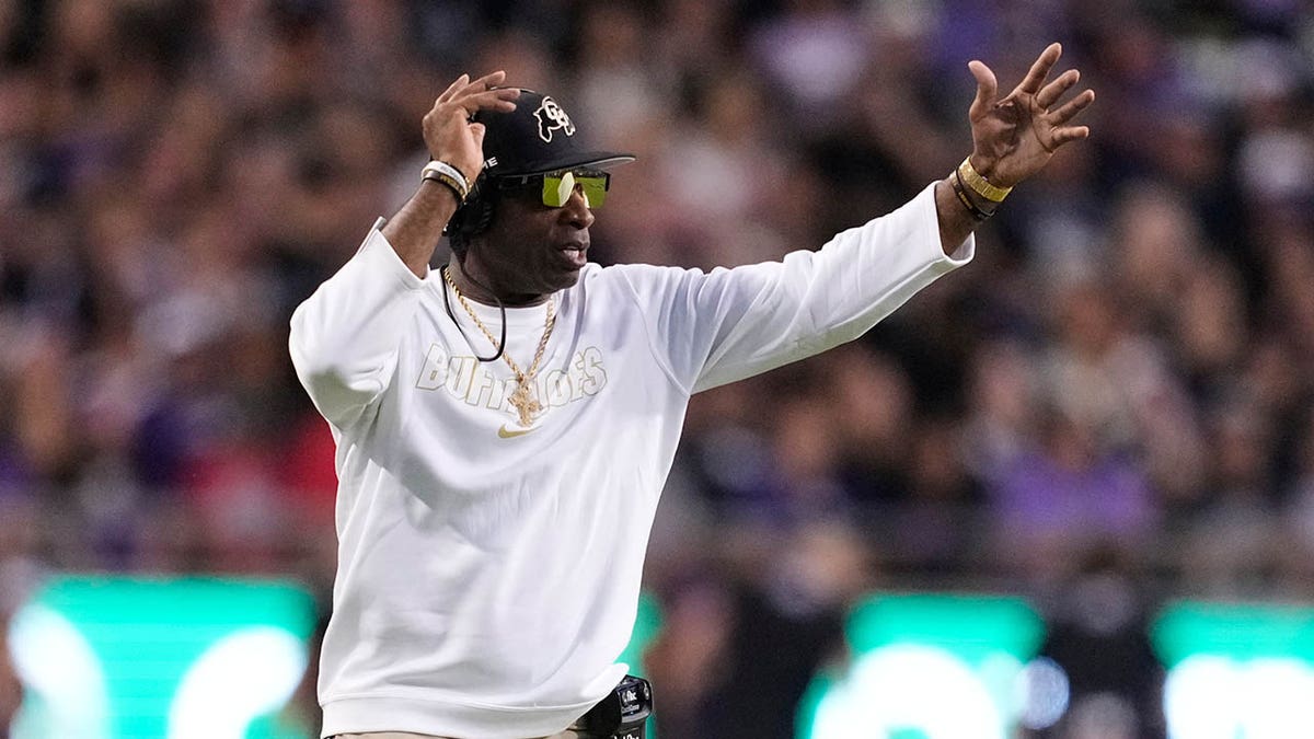 Deion Sanders on the sidelines