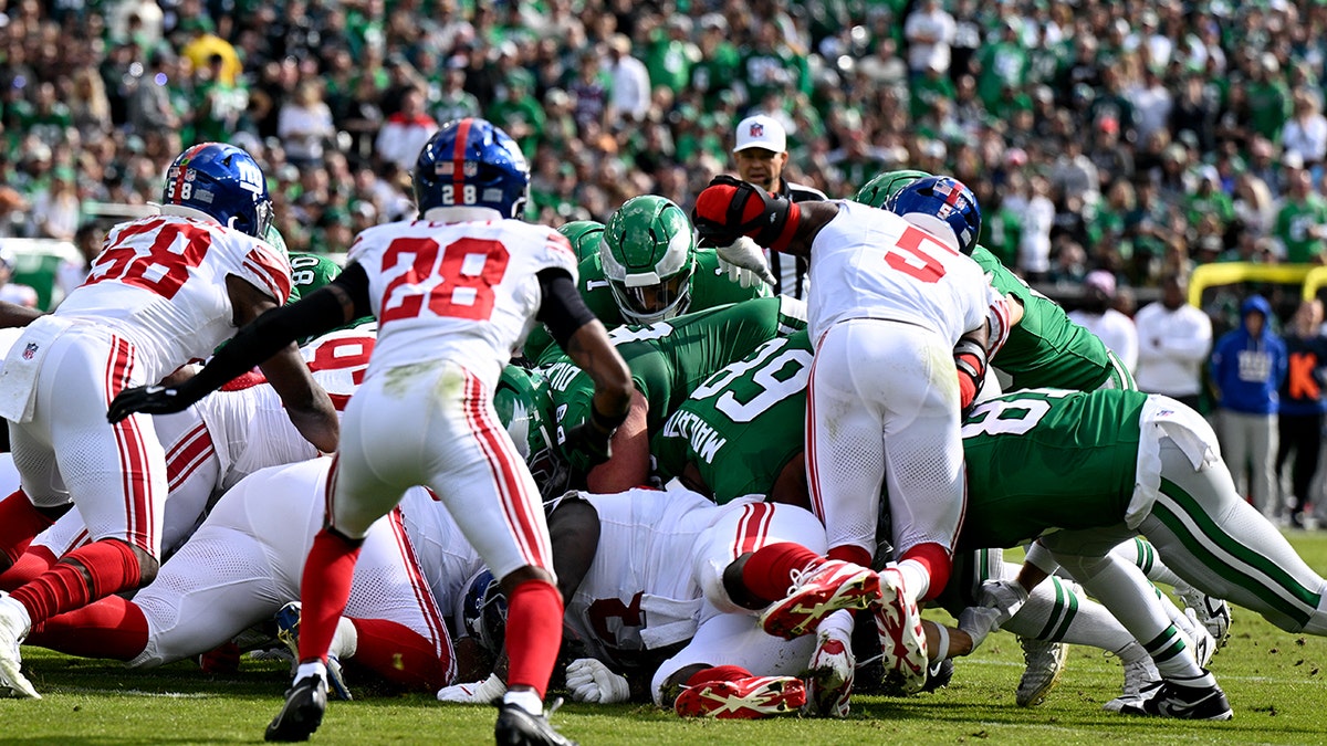 Jalen Hurts in action