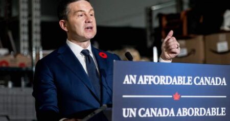 Poilievre blasts Carney over budget deficit, spending in free-market speech