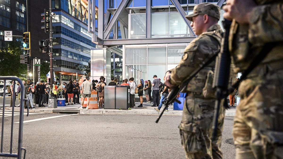 National Guard troops in Navy Yard metro station in Washington D.C.