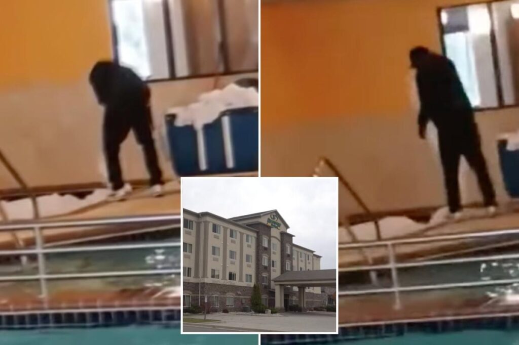 North Dakota hotel worker caught soaking stained bed sheets in hot tub in front of guests: ‘Disgusting’ North Dakota hotel worker caught soaking stained bed sheets in hot tub in front of guests: ‘Disgusting’