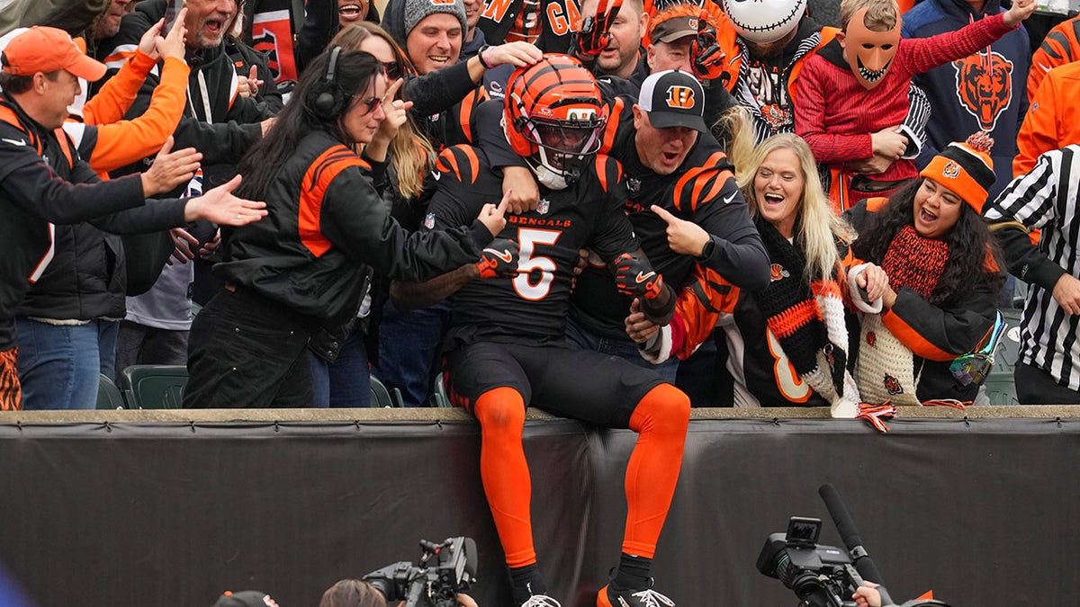Tee Higgins with Bengals fans