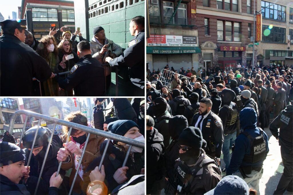 150 ICE protesters flock to lower Manhattan government building after reports of agents rounding up illegal migrants 150 ICE protesters flock to lower Manhattan government building after reports of agents rounding up illegal migrants