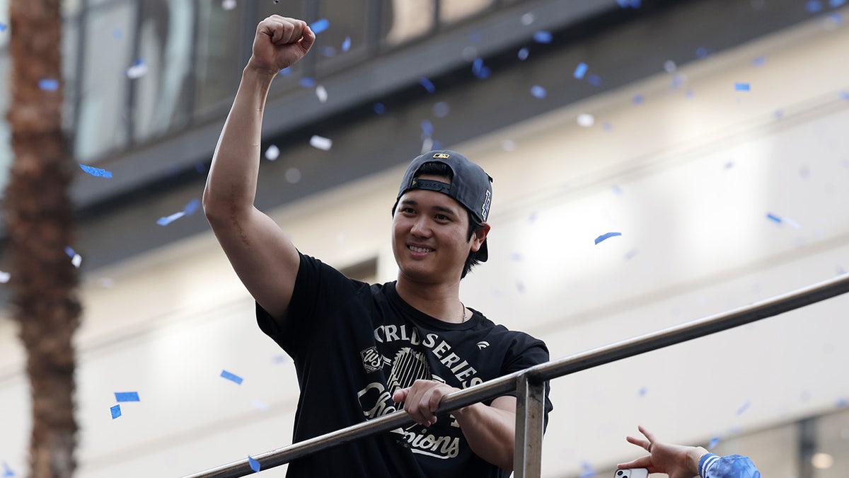 Shohei Ohtani at a championship parade