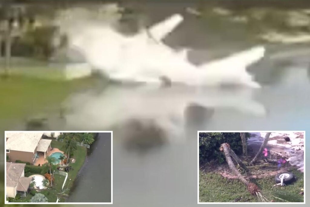 Small plane crashes in Florida moments after taking off for Jamaica to deliver hurricane relief supplies, harrowing video shows