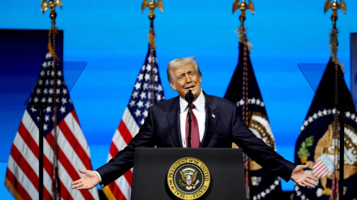 President Trump speaks at the 'America Business Forum.'