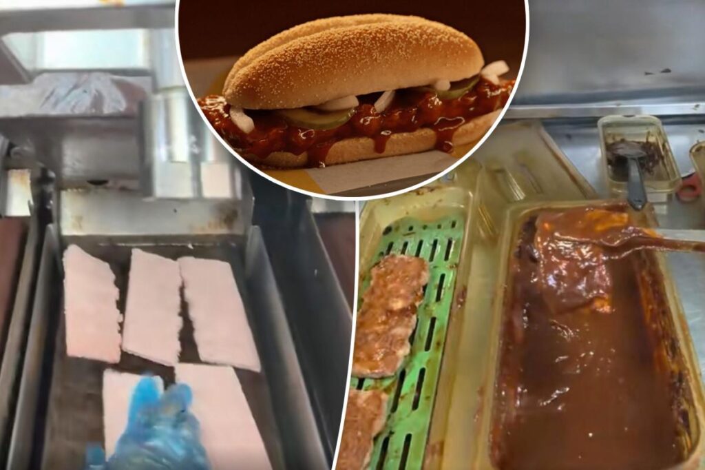 McDonald’s fans both hungry and horrified after worker exposes how the McRib sandwich is made: ‘McHell naw’ 