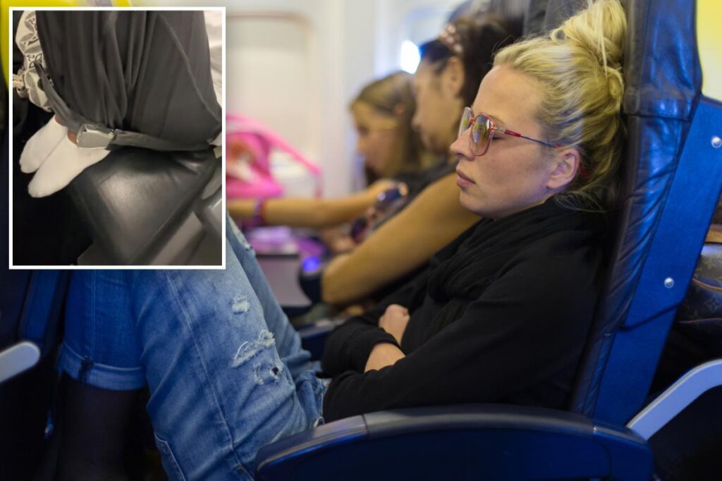 Viral trend offering comfortable airplane sleeping position sparks safety concerns