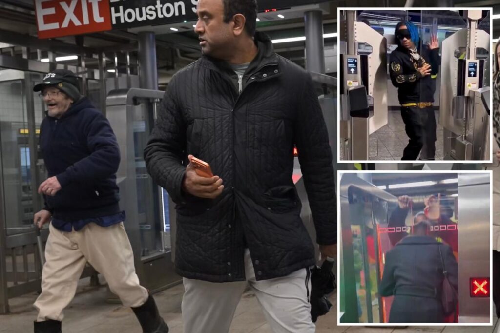 MTA’s new subway gates blasted as ‘easy to beat’ as man with cane among fare jumpers MTA’s new subway gates blasted as ‘easy to beat’ as man with cane among fare jumpers