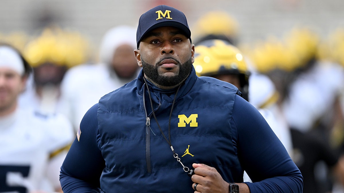 Sherrone Moore during a Michigan game