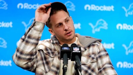 Lions’ Jared Goff interrupts reporter after repeated questions about Rams: ‘We’re still talking about it’