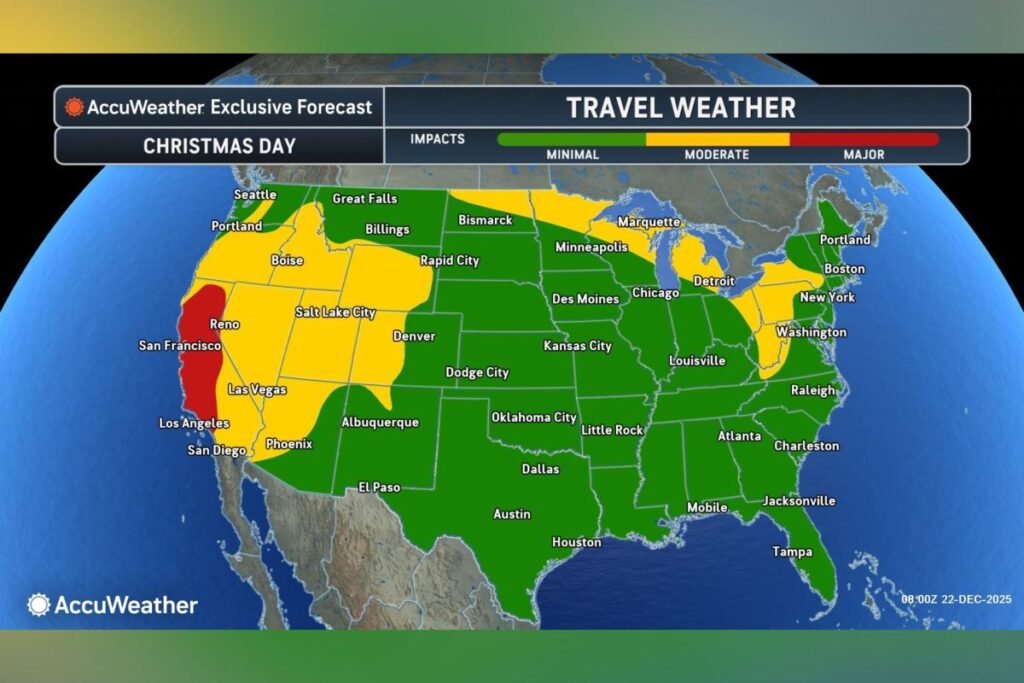 Maps Show Christmas Travel Weather in Each State