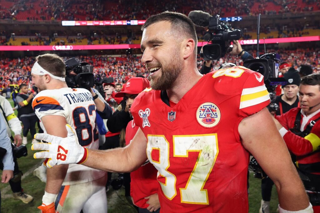 NFL Reacts to Viral Postgame Handshake Between Travis Kelce and Bo Nix