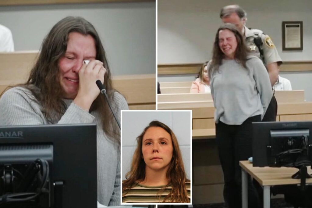 Engaged teacher who shared 35K texts with student, 11, about ‘making out’ in class sobs as she learns fate