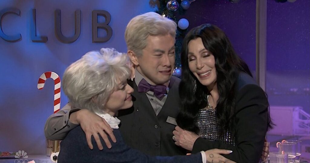 Bowen Yang Cries During Final ‘Saturday Night Live’ Sketch With Ariana Grande and Cher