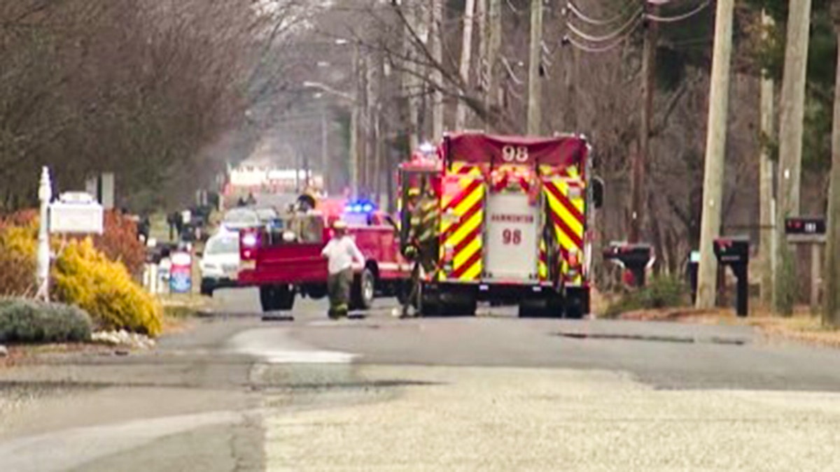 EMS responds to a midair helicopter crash.