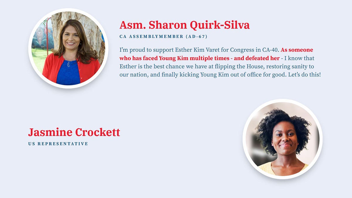 A image of Esther Varet's campaign website